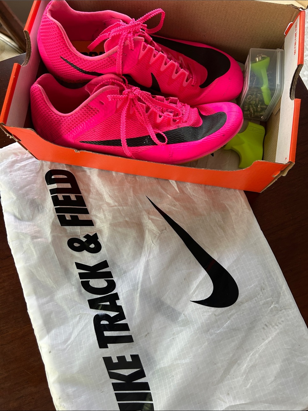 Nike Zoom Rival Hot Pink & Orange Track Spikes